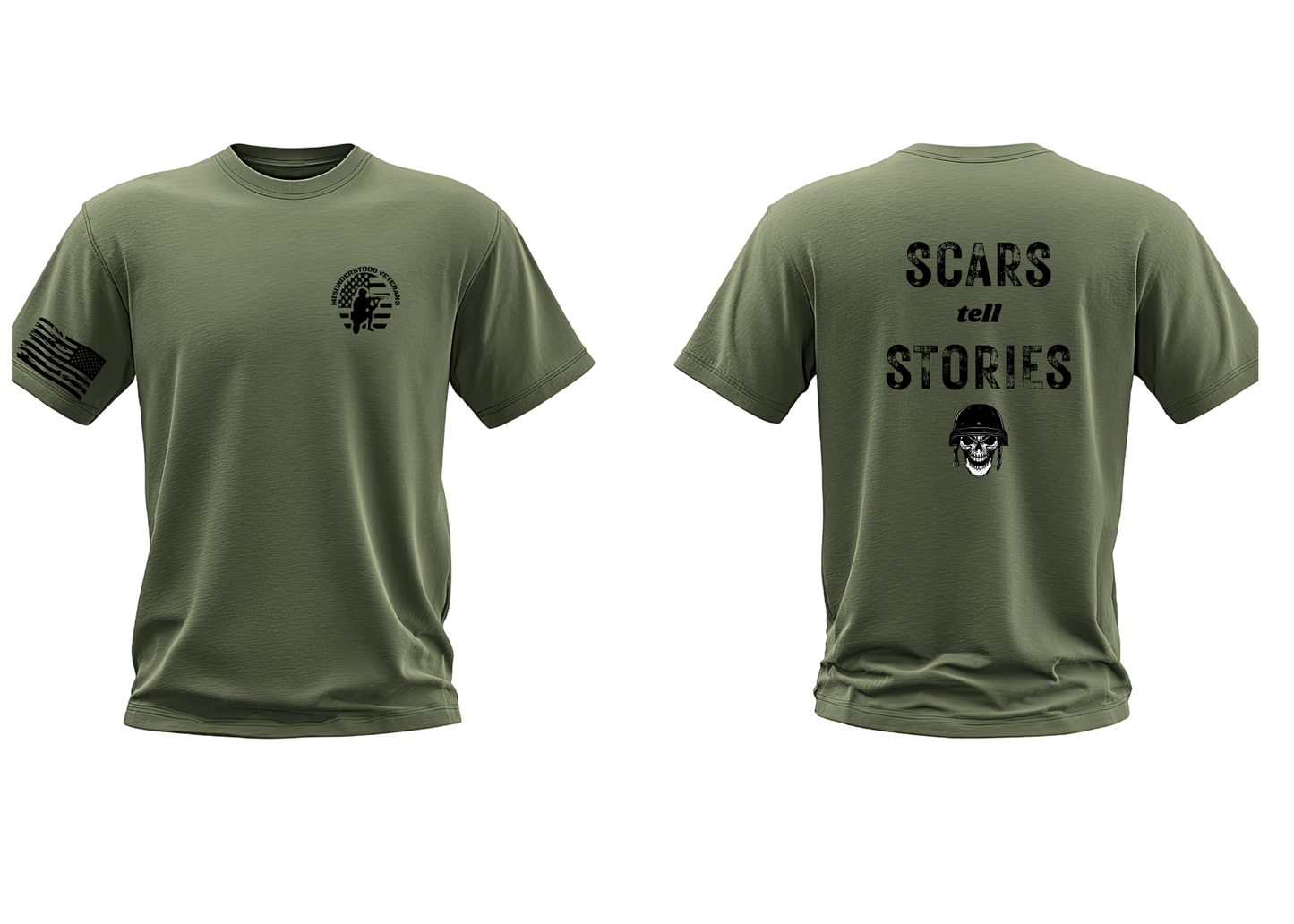 Scars Tell Stories Veteran Statement T-Shirt