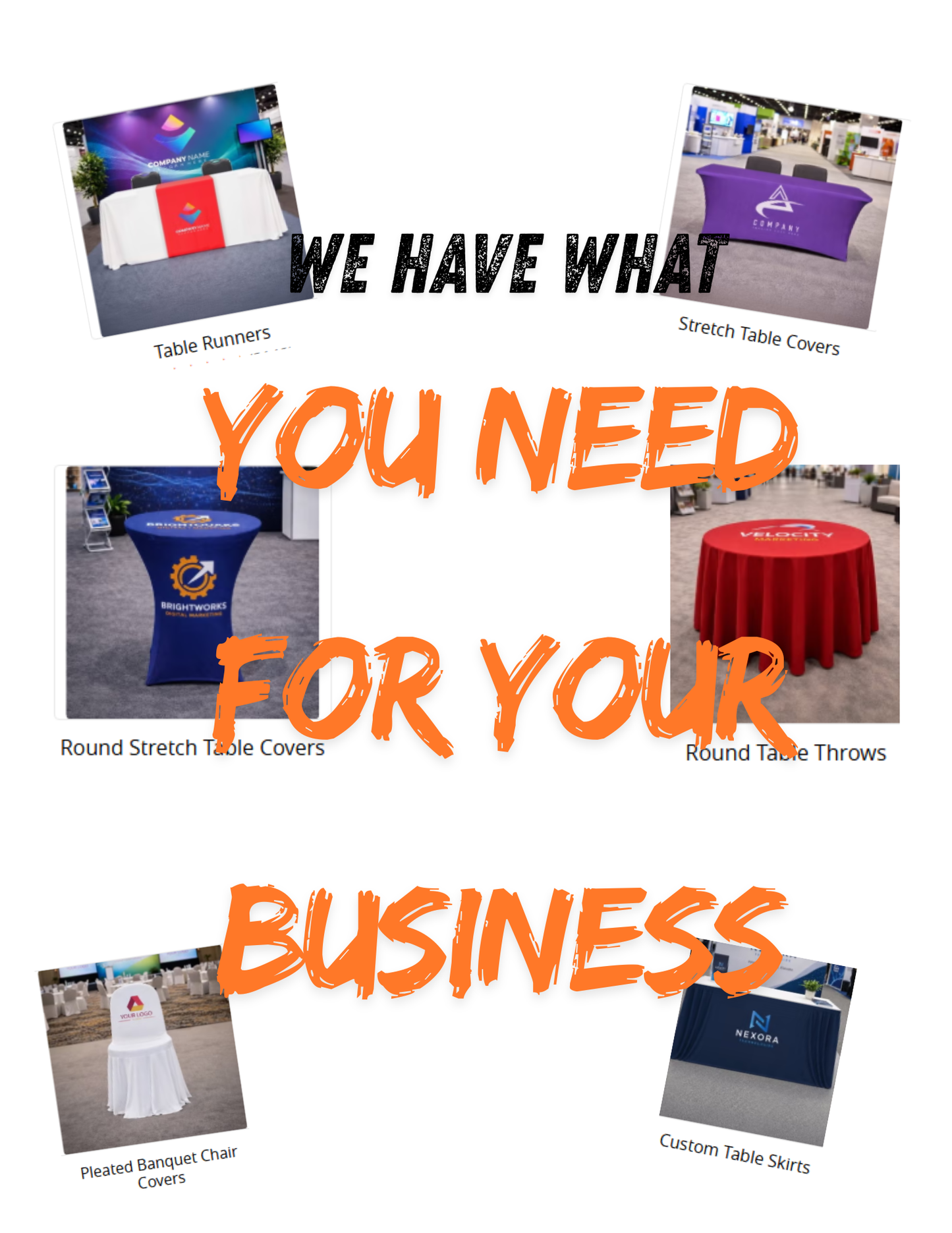 Custom Table Cover – Personalized Business, Vendor, Event & Trade Show Tablecloth