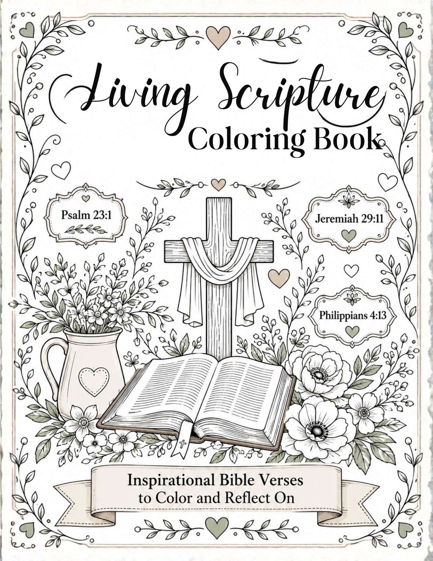 Living Scripture: Bible Verse Coloring Book